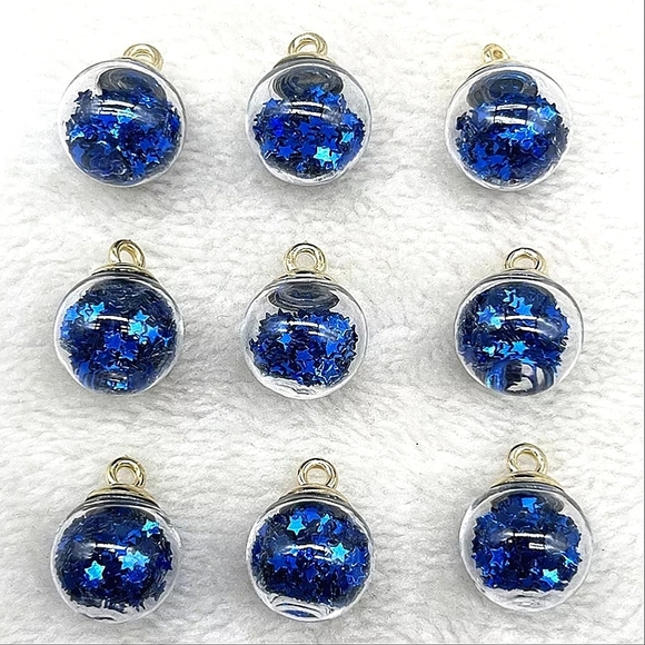 Blue Austria faceted crystal glass beads charm bracelet, handmade. - Picture 7 of 7